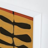 "Leaves and a Stem" - Art Print in orange by Deborah Velasquez - Frame Close-up