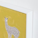 "Sunshine Alpaca" - Art Print in Yellow by SALLY MURPHY - Frame Close-up