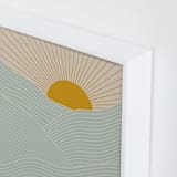 "Sun and Moon I" - Art Print in Duck Egg Blue by Zani van Zyl - Frame Close-up