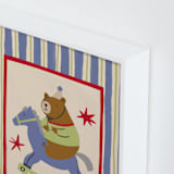 "The Bear That Riding The Rocking Horse" - Art Print in Dusty by Kartika Paramita - Frame Close-up