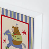 "The Bear That Riding The Rocking Horse" - Art Print in Dusty by Kartika Paramita - Frame Close-up