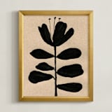 "Botanical Flower no.1" - Art Print in Black by Shina Choi - Framed