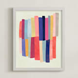 "Barred" - Art Print in White by melanie mikecz - Framed