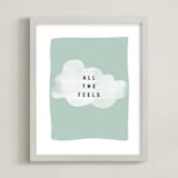 "all the feels" - Art Print in aqua by Lindsay Stetson Thompson - Framed