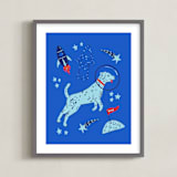 "Space Pup" - Art Print in Celestial by Kristin Mastoras - Framed