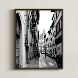 "Peeking Through No. 4 Il Duomo di Firenze" - Art Print in Black & White by Joey Crisostomo-Wynne - Framed