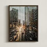 "Rainy Columbus" - Art Print in Rainy Taupe by Rosie Elena Thompson - Framed