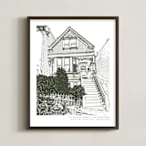 "House: Portrait Custom Print with Text" - Custom Print in Olive Shadow by Minted - Framed