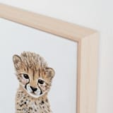 "Baby Animal Cheetah" - Art Print in Sand by Cass Loh - Frame Close-up