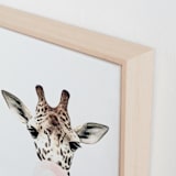 "Bubblegum Animals: Giraffe" - Art Print in Bubblegum Pink by Maja Cunningham - Frame Close-up