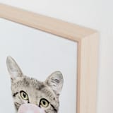 "Bubblegum Animals: Cat" - Art Print in Cat Stripes by Maja Cunningham - Frame Close-up