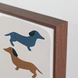 "Dachshund Parade" - Art Print in Earth by Maja Cunningham - Frame Close-up