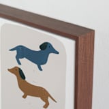 "Dachshund Parade" - Art Print in Earth by Maja Cunningham - Frame Close-up