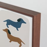 "Dachshund Parade" - Art Print in Earth by Maja Cunningham - Frame Close-up