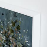 "Hydrangeas at Dusk" - Art Print in Ocean by Kelly Ventura - Frame Close-up