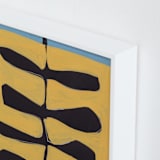 "Leaves and a Stem" - Art Print in Marigold by Deborah Velasquez - Frame Close-up