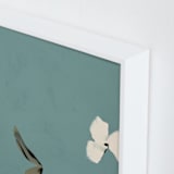 "Cool Tone Abstract Botanical II" - Art Print in Smokey Turquoise by Caryn Owen - Frame Close-up