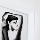 "Contemplation" - Art Print in Midnight by Mansi Verma - Frame Close-up