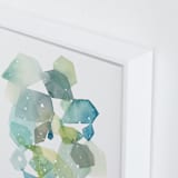 "Hexagon with Dots in Blue" - Art Print in Turquoise by Yao Cheng Design - Frame Close-up