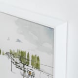 "Ski Lift" - Art Print in Pine by Monica Loos - Frame Close-up