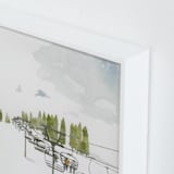 "Ski Lift" - Art Print in Pine by Monica Loos - Frame Close-up