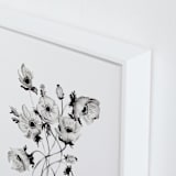 "Greyscale Poppies" - Art Print in greyscale by Shannon Kirsten - Frame Close-up