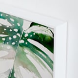 "Begonia Monsteras" - Art Print in Monstera Green by jinseikou - Frame Close-up