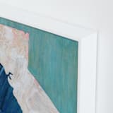 "Land by the Sea" - Art Print in California Turquoise by Denise Wong - Frame Close-up