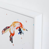 "Fox Jump" - Art Print in white by Isobel James - Frame Close-up