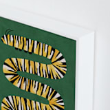 "Squiggly Caterpillar" - Art Print in Forest Green by Sabrina Excene - Frame Close-up