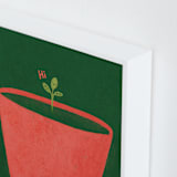 "Tiny Sprout" - Art Print in Tomato Red by Sabrina Excene - Frame Close-up