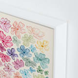 "A Rainbow of Flowers" - Art Print in Pale Sunshine by The Scribblist - Frame Close-up