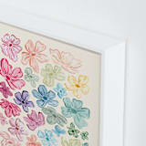 "A Rainbow of Flowers" - Art Print in Pale Sunshine by The Scribblist - Frame Close-up