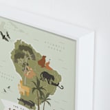 "Animals of South America" - Art Print in Moss by Kamala Nahas - Frame Close-up