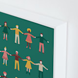 "Happy People" - Art Print in Forest by Nieves Herranz - Frame Close-up