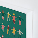 "Happy People" - Art Print in Forest by Nieves Herranz - Frame Close-up