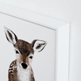 "Baby Animal Deer" - Art Print in Chestnut Brown by Cass Loh - Frame Close-up