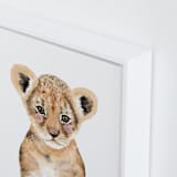 "Baby Animal Lion" - Art Print in Lion Mane by Cass Loh - Frame Close-up