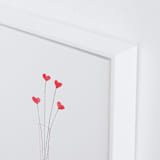 "Watercolor Heart Bouquet" - Art Print in Rose by Belia Simm - Frame Close-up