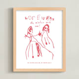 "Your Drawing: Portrait Custom Print" - Custom Print in Pink Grapefruit by Minted - Framed