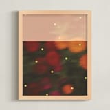 "Le Jardin Magique 1" - Art Print in Peach by Morgan Kendall - Framed