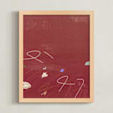 "Room Eleven 1" - Art Print in Crimson Red by Shiho Whitehead - Framed