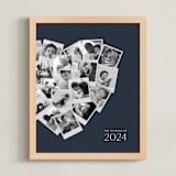 "Modern Heart Snapshot Mix® Cool Tones" - Framed Photo in Midnight Blue by Minted - Framed
