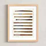 "Vintage Bats" - Art Print in Dust by Heather Schertzer - Framed