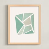 "Shattered Series Square" - Art Print in Turqoise muted by Jennifer Morehead - Framed