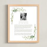 "Verdure Obituary Print" - Custom Print in White by Leah Bisch - Framed