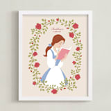 "Disney's Belle Library" - Personalized Art Print in Rose by Jamie Alexander - Framed