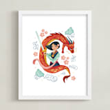"Warrior Princess Mulan" - Art Print in Dragon by curiouszhi - Framed