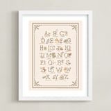 "Disney's Pooh Alphabet" - Art Print in Beige by Teju Reval - Framed