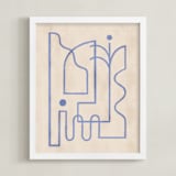 "Through My Window II" - Art Print in soft blue by Pati Cascino - Framed